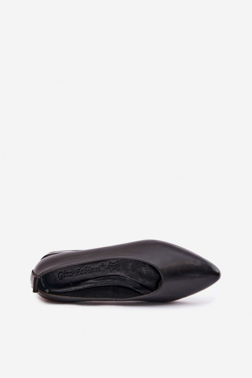Schwarze Ballerinas mit breiten Absätzen Hoshi