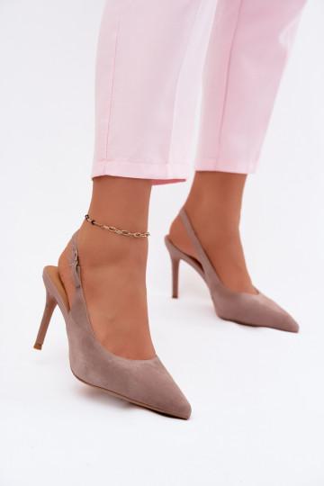 Damensandalen mit dünnen AbsätzenErmöglichtturalnego aus INildlederu Beige Kandy