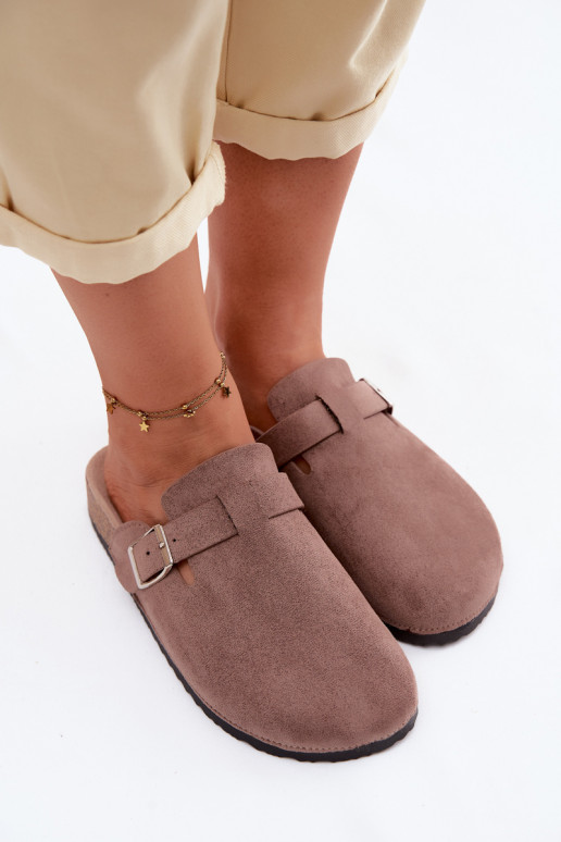 Hausschuhe Verstopfungen Feminin mit Schnallen Beige Lacey