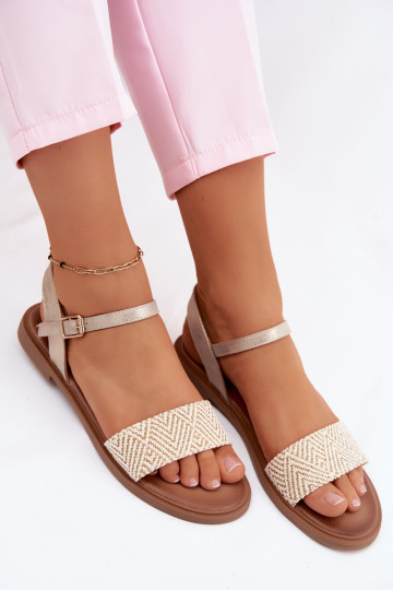 Goldene Damen-Platformsandalen Lumina