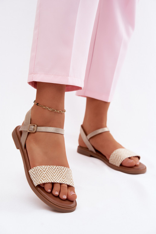 Goldene Damen-Platformsandalen Lumina