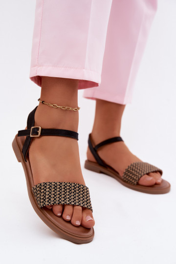 Schwarze Damen-Platformsandalen Lumina