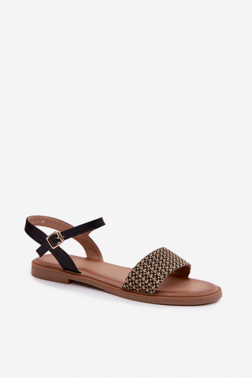 Damensandalen mit breiten Absätzen schZuarze Farbe Lumina