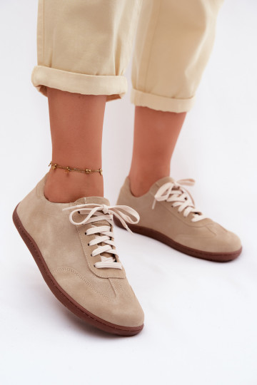 Faux-Suede Freizeitschuhe Barefoot Zazoo N1243 sandfarben 2