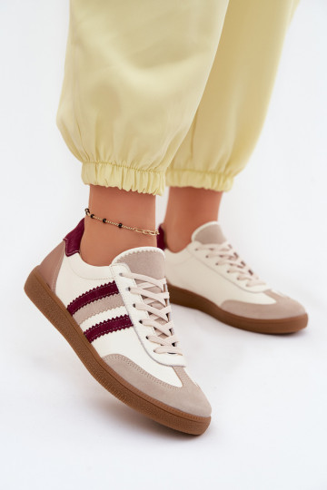 Leder-Sneaker Zazoo N1234S2 weiß-burgunder 2