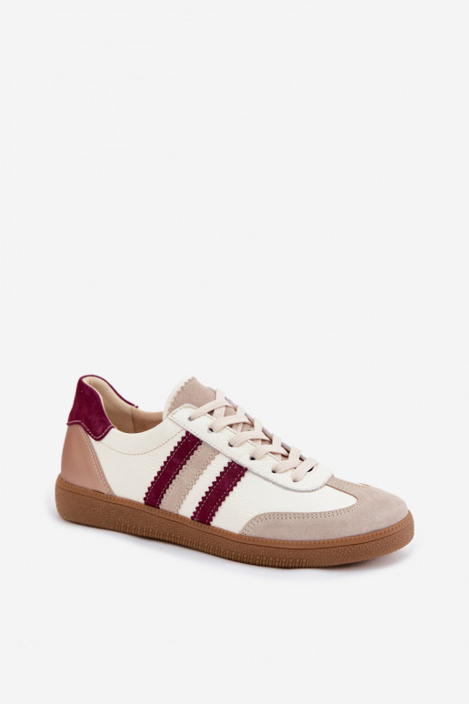 Haut Sneakers Stilvollllschuhe Feminin Zazoo N1234S2 INeiß-Burgund