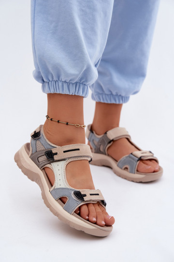 Damensandalen Feminin IN SportoZuym Stylu McKeylor 95414 Beige-blaue Farbe 2