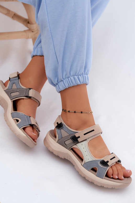 Damensandalen Feminin IN SportoZuym Stylu McKeylor 95414 Beige-blaue Farbe
