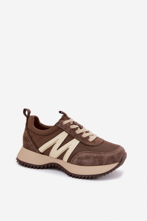 Faux-Suede Sneaker mit Plattform Vinceza 41521 braun