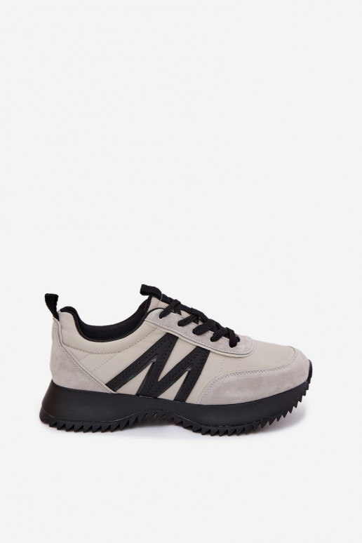 Faux-Suede Sneaker mit Plattform Vinceza 41521 grau