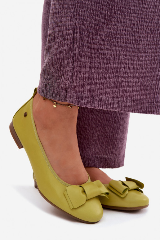 Ballerinas mit Bändern Es mussciejka P6802-09 Kalkstein