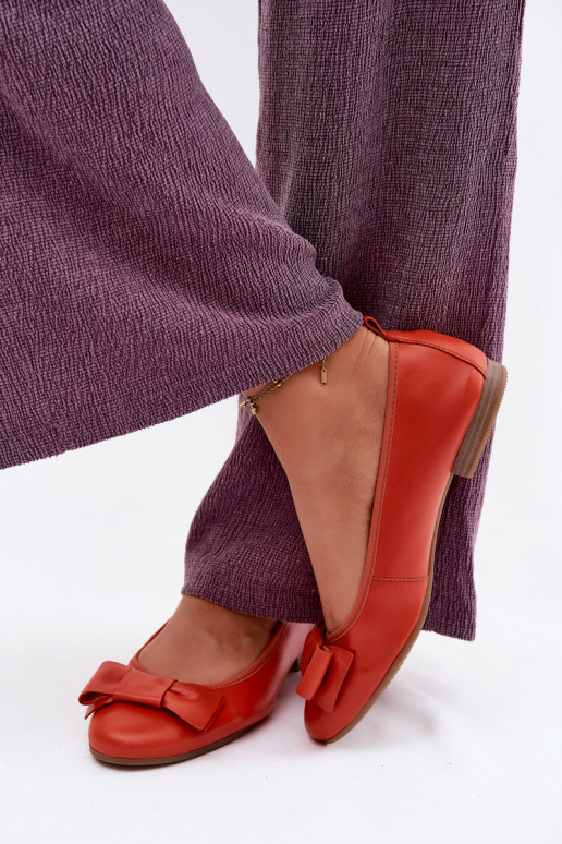 Ballerinas mit Bändern Es mussciejka P6802-18 orange Farbe