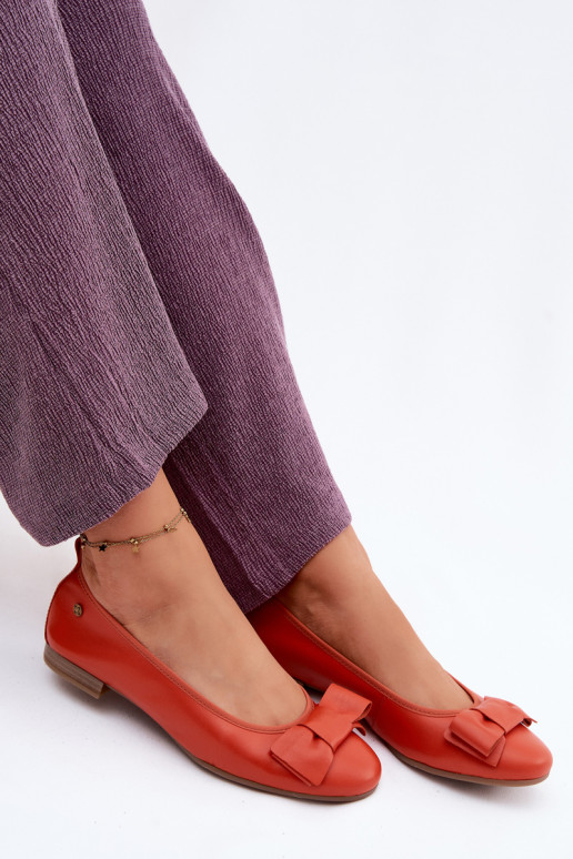 Ballerinas mit Bändern Es mussciejka P6802-18 orange Farbe
