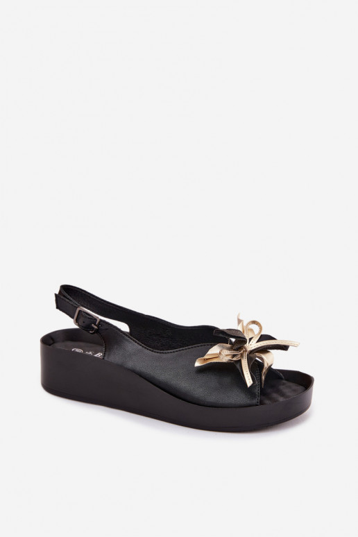 Damen-Sandalen mit Ornamenten S.Barski KV61-6045 schwarz