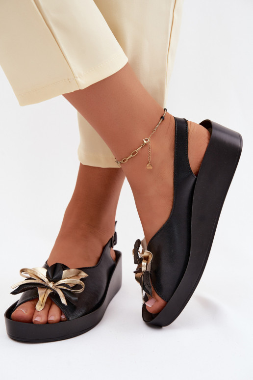 Damen-Sandalen mit Ornamenten S.Barski KV61-6045 schwarz