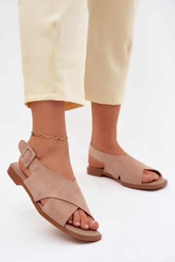 Haut INildledersandalen für Damen mit breiten Absätzen D&A JC61-1001 Beige 2