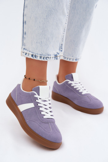 Sneaker mit Kunstveloursleder-Imitation in Violett Calira 2
