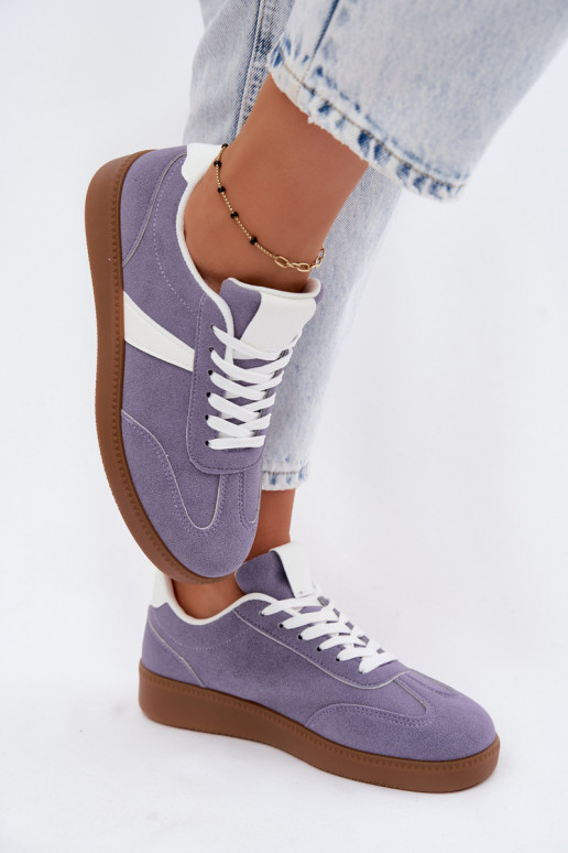 Sneaker mit Kunstveloursleder-Imitation in Violett Calira