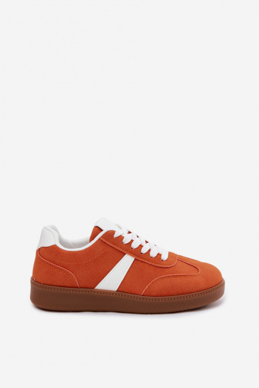 Sneaker mit Kunstveloursleder-Imitation in Orange Calira