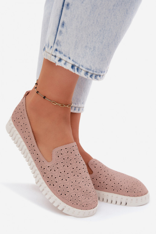 Rosa durchbrochene Slipper Salty