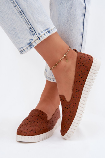 Braune durchbrochene Slipper Salty