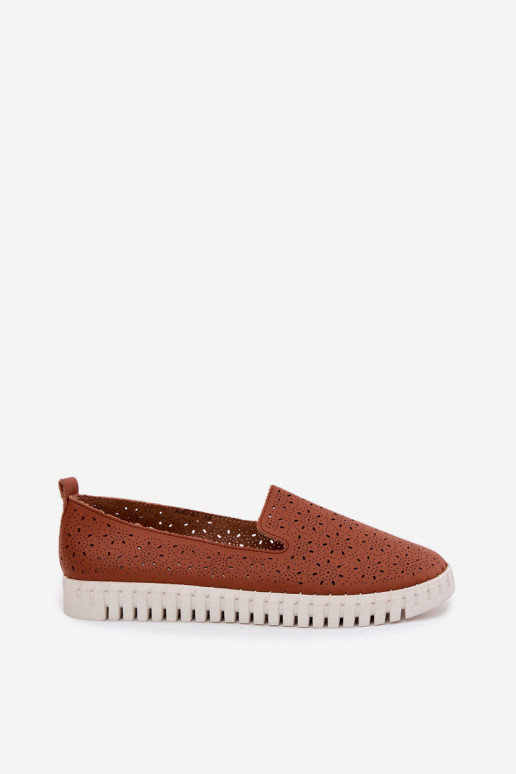 Braune durchbrochene Slipper Salty