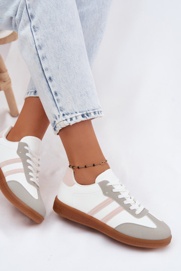 Sneakers Stilvollllschuhe Feminin INeiß-pinke Farbe Seabell