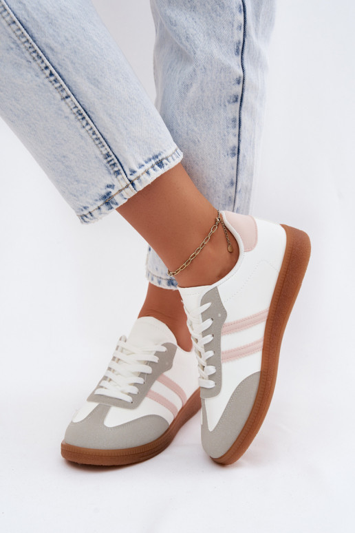 Sneakers Stilvollllschuhe Feminin INeiß-pinke Farbe Seabell