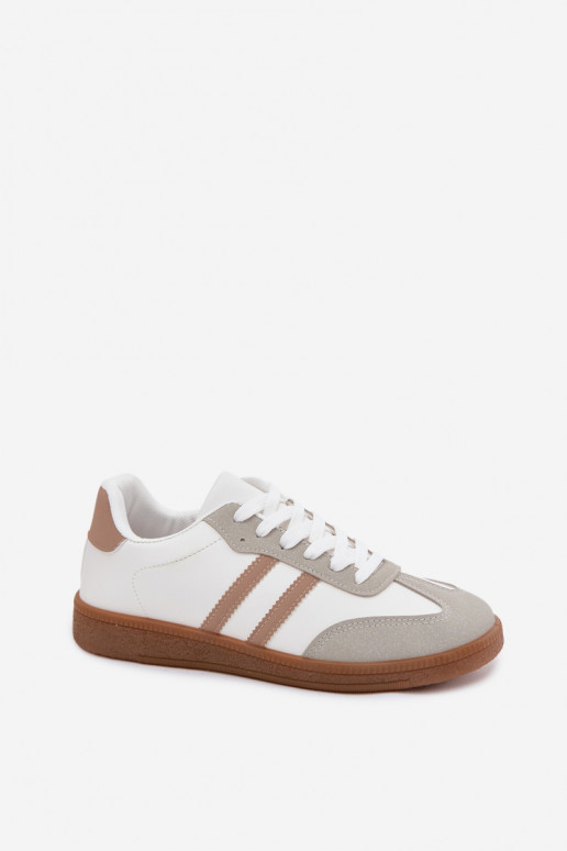Sneakers Stilvollllschuhe Feminin INeiß-Beige Seabell