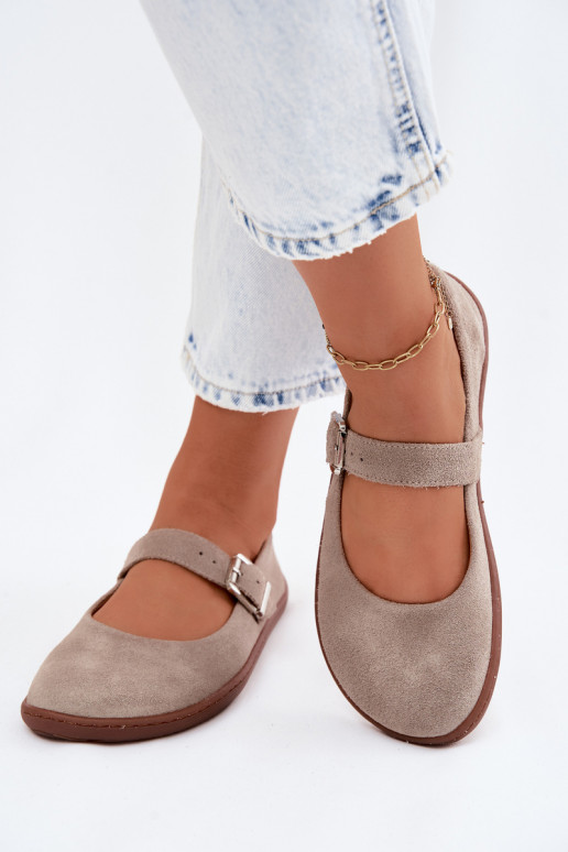 Ballerinas BarefootErmöglichtturalnego aus INildlederu Zazoo 316 Cappuccino-Farbe