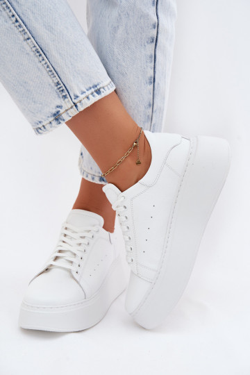 Weiße Plattform-Sneakers Zazoo N408S2 2