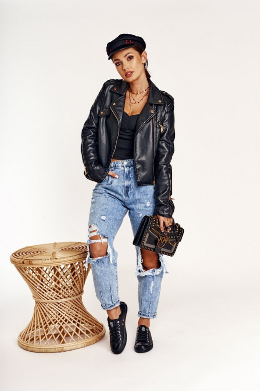 Ledersneaker für Damen Big Star schZuarze Farbe V274871