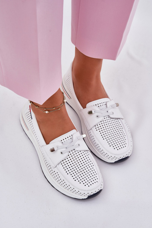 Damen weiße Plateauschuhe Violeth