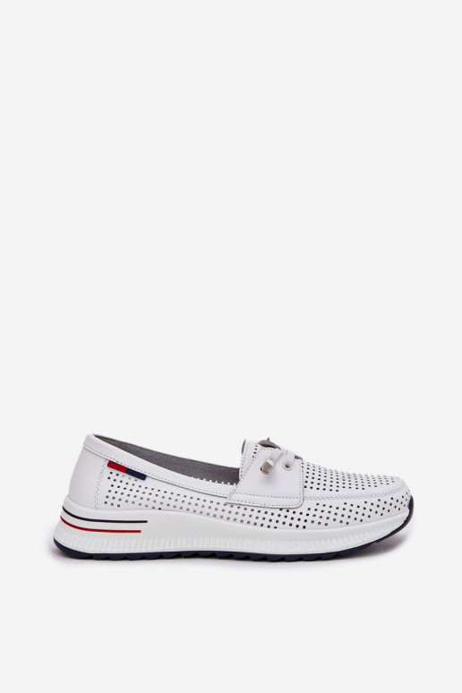 Damen weiße Plateauschuhe Violeth