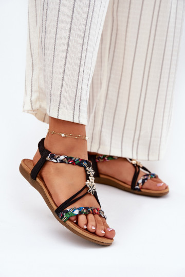 Damen schwarze Sandalen mit Riemen Nusoreth 2