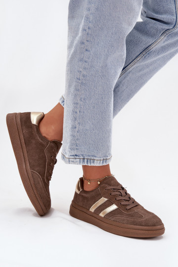 Herren braune Wildledersneaker auf Plattform Sylviona