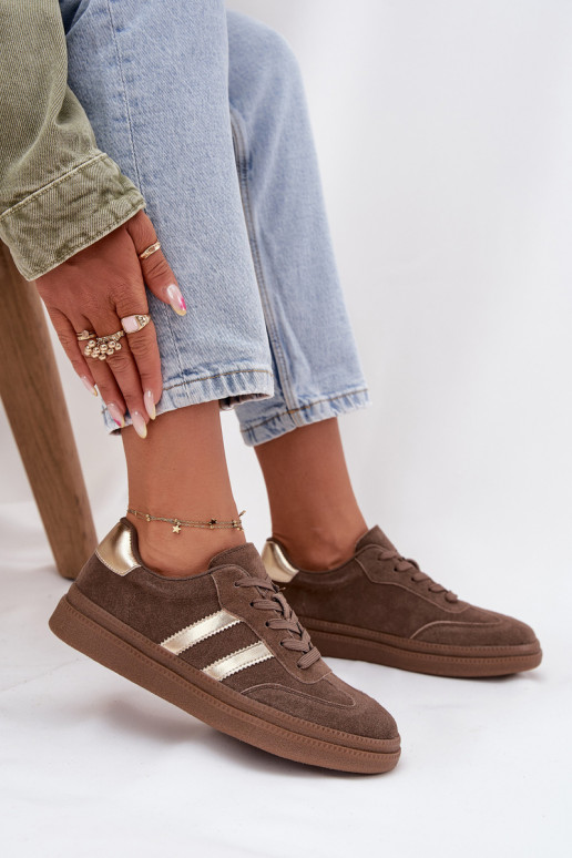 Herren braune Wildledersneaker auf Plattform Sylviona