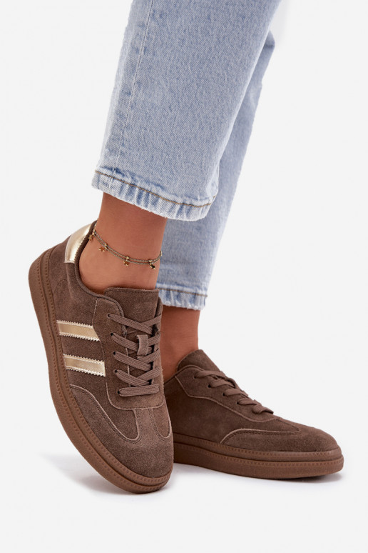 Herren braune Wildledersneaker auf Plattform Sylviona