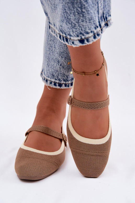 gleichschenklig BallerinasNetzgo Es mussterialu braune Farbe Zelisa