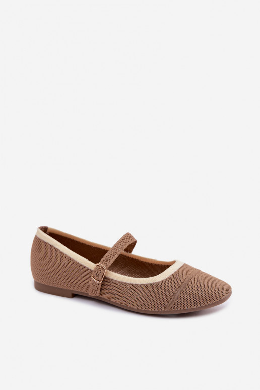 Ballerinas aus Netzmaterial braun Zelisa