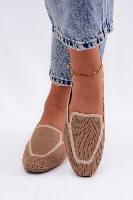 Textilmokassins gleichschenklig braune Farbe Selisa