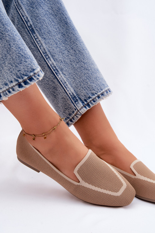 Textilmokassins gleichschenklig braune Farbe Selisa