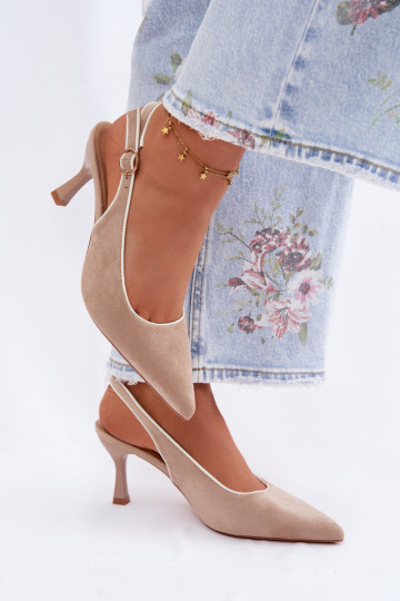 Damensandalen mit dünnen AbsätzenLamóZuką Beige Relmira 2