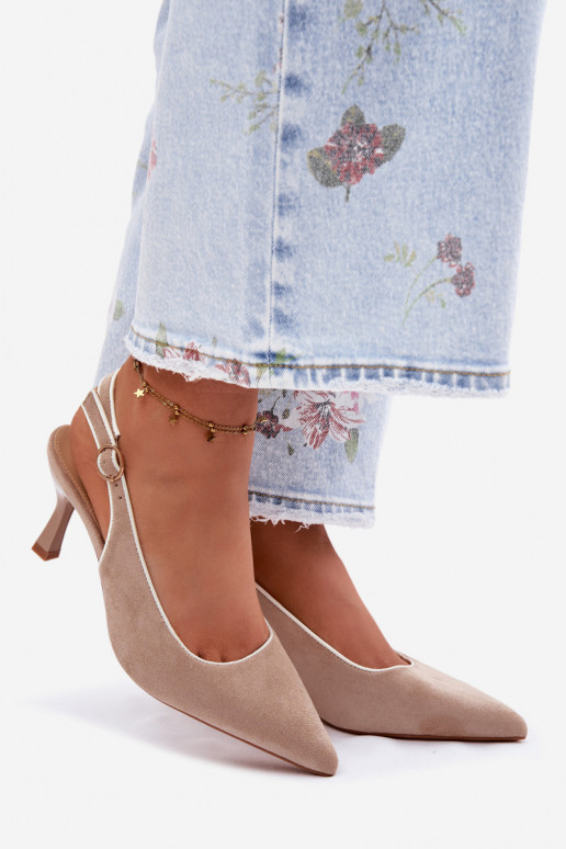 Damensandalen mit dünnen AbsätzenLamóZuką Beige Relmira