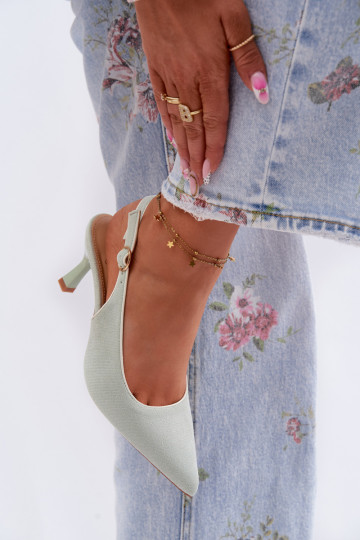Damen Sandalen mit dünnen Absätzen in Mintfarbe Relmira
