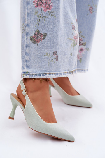 Damen Sandalen mit dünnen Absätzen in Mintfarbe Relmira 2