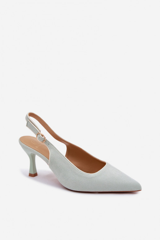 Damensandalen mit dünnen AbsätzenLamóZuką Mintfarbe Relmira