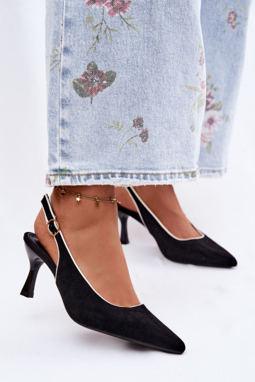 Damensandalen mit dünnen AbsätzenLamóZuką schZuarze Farbe Relmira 2