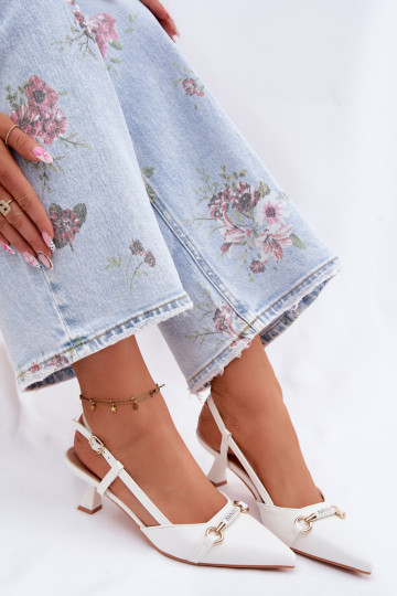 Damen Sandalen mit spitzen Absätzen in weißer Farbe Felessa