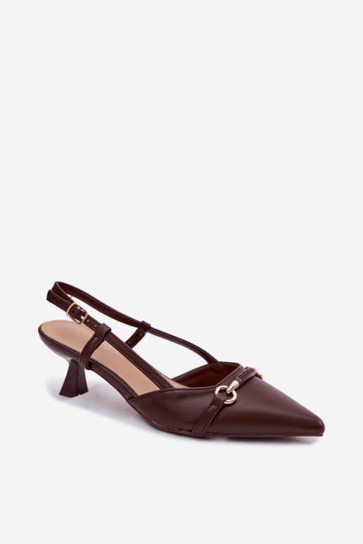 Damen Sandalen mit spitzen Absätzen in brauner Farbe Felessa